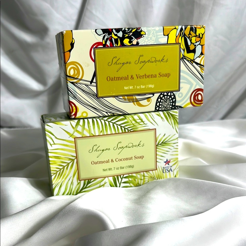 Shugar Soapworks Pack of Two Oatmeal/Verbena‎ and Oatmeal/Coconut Soap 7 Oz Each